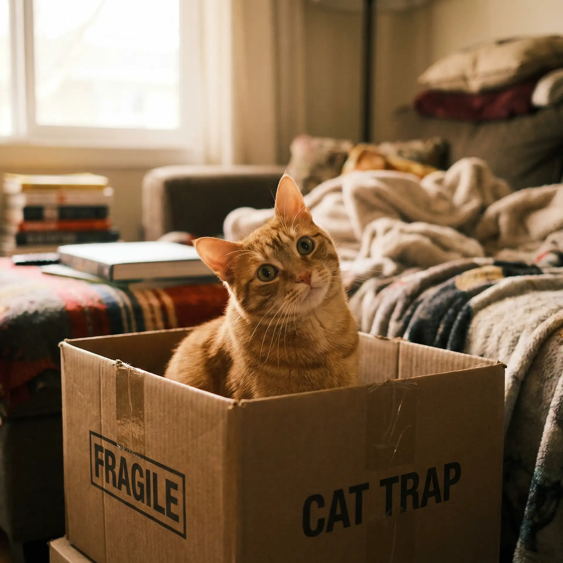 橘猫躲在纸箱里 - 最美是你电视剧